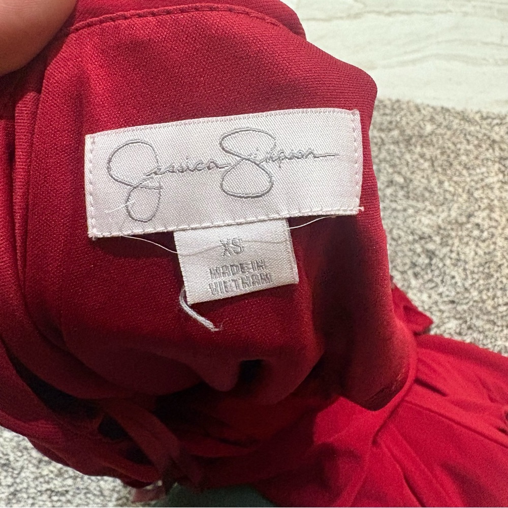 Jessica Simpson One Shoulder Red Mini Cocktail Dress size XS - Picture 5 of 7